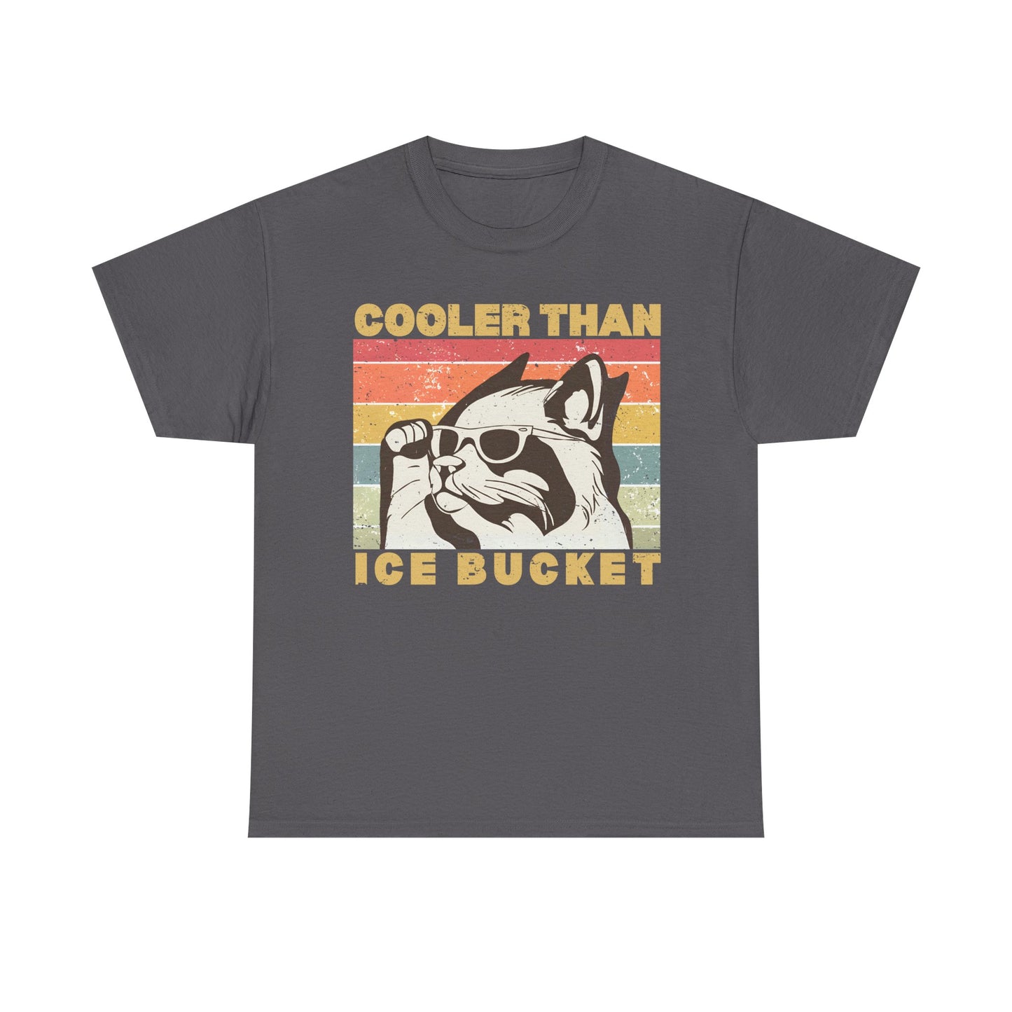 Cooler Than Ice Bucket Cat Unisex Heavy Cotton Tee