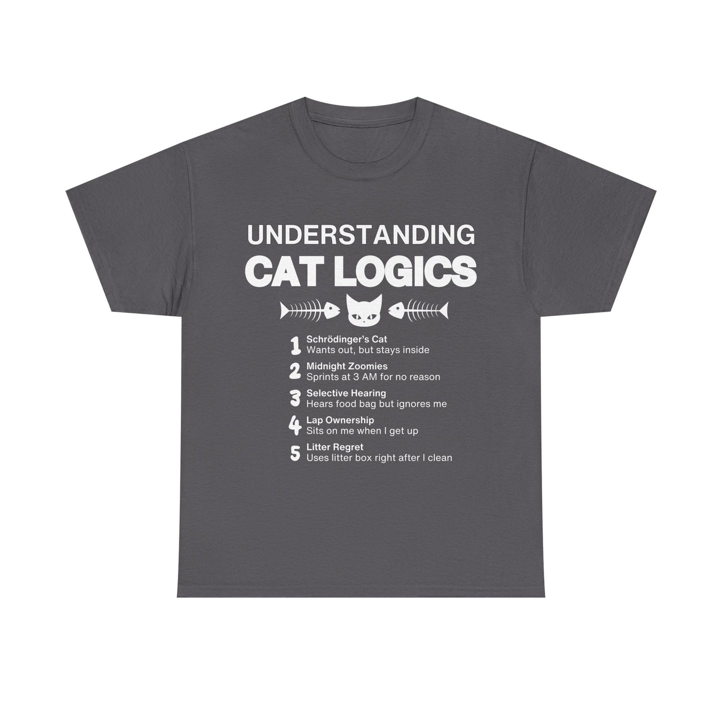 Understanding Cat Logics Unisex Heavy Cotton Tee - Perfect for Cat Lovers