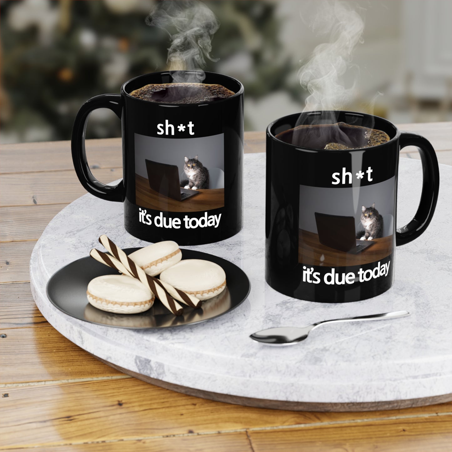 Sh*t It's Due Today Black Coffee Mug, 11oz